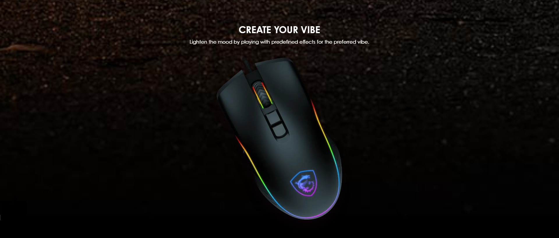 A large marketing image providing additional information about the product MSI Forge GM300 Gaming Mouse - Additional alt info not provided